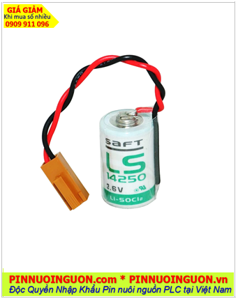 Saft LS14250 (Dây zắc cắm); Pin nuôi nguồn Saft LS14250 lithium 3.6v 1/2AA 1200mAh /Xuất xứ Pháp